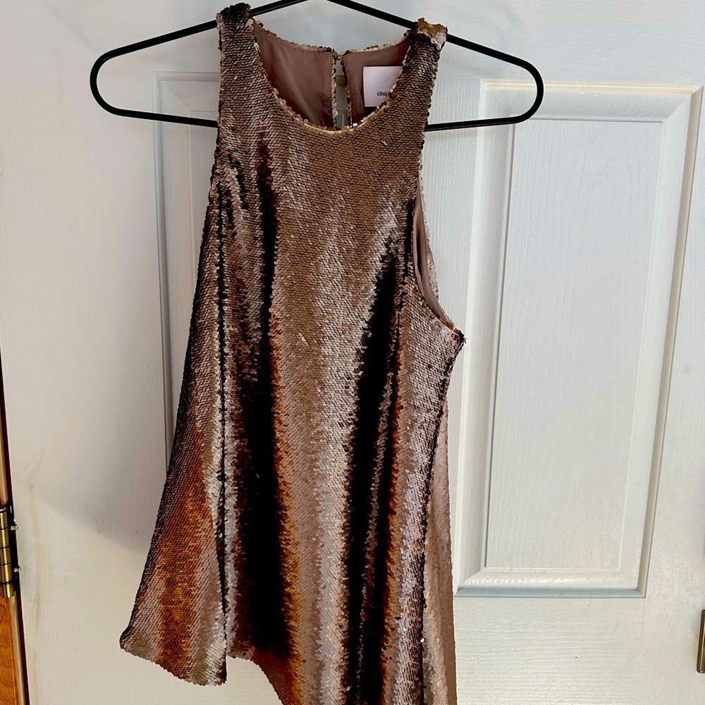 Cinq a Sept asymmetrical sequin tank